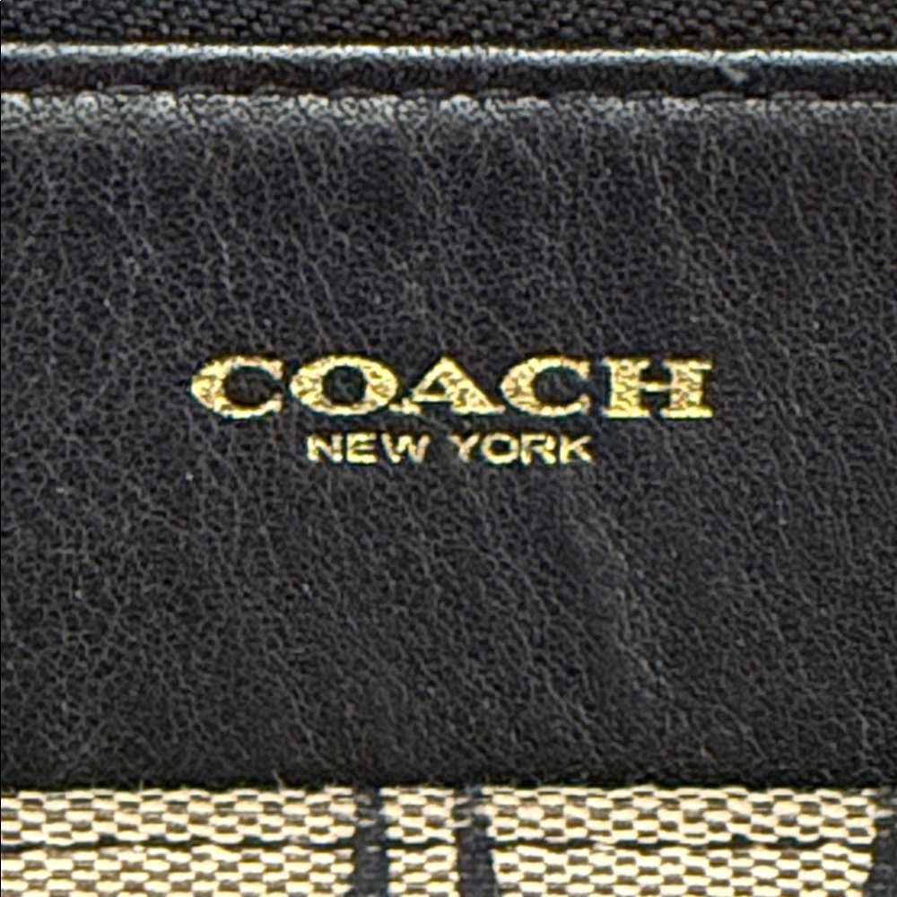 Coach Signature Monogram Crossbody Bag Black Tan Jacquard Canvas Leather Hangtag - Picture 7 of 16
